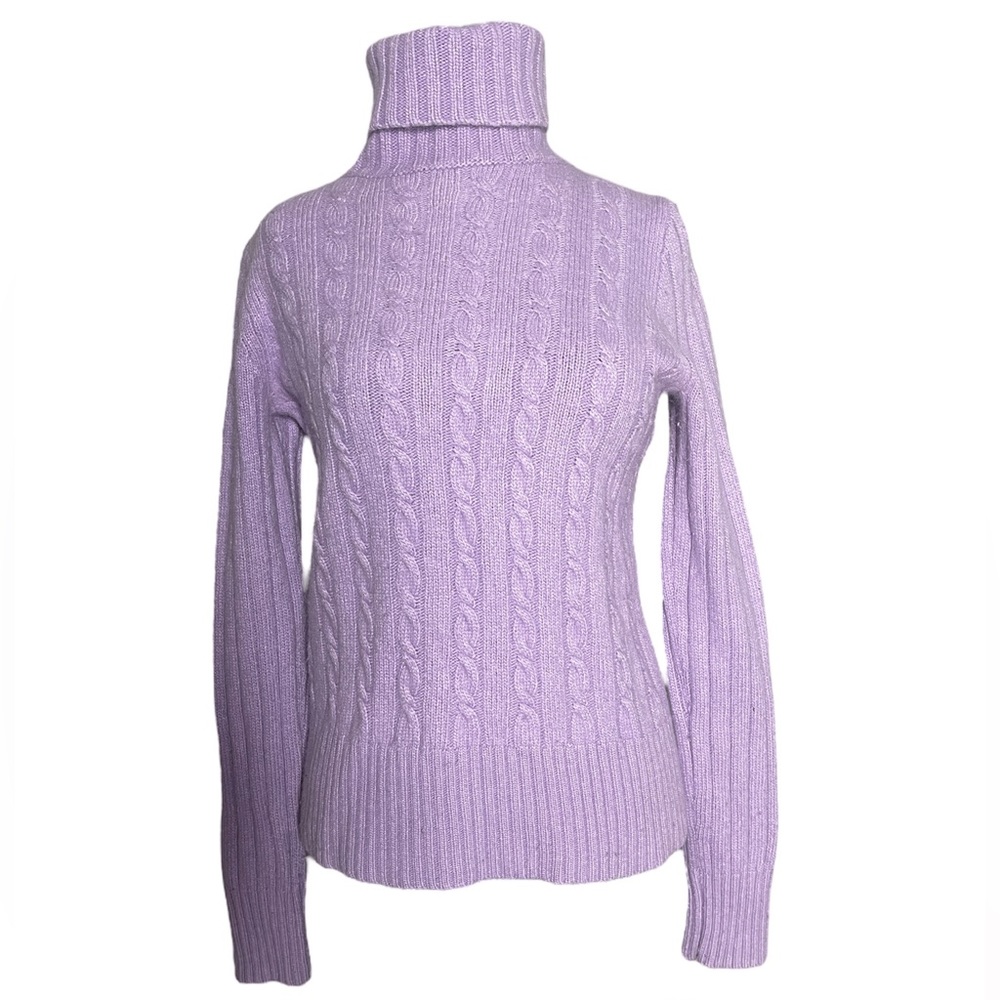 J CREW Purple Wool Blend Turtleneck Sweater, Poil De Lapin